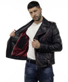 Chiodo Tre Tasche - Chiodo Uomo Rosso Asportato in vera pelle