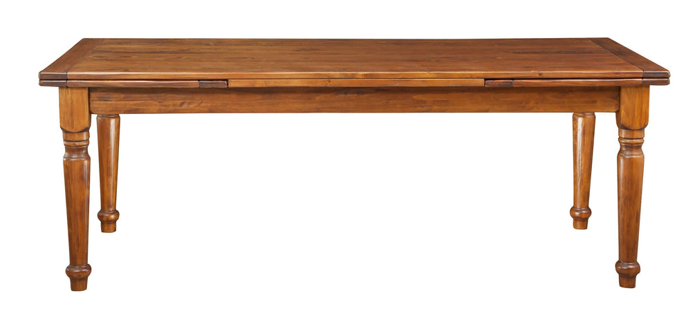 Biscottini Tavolo Country allungabile in legno massello di tiglio finitura noce L220xPR100xH80 cm. Made in Italy