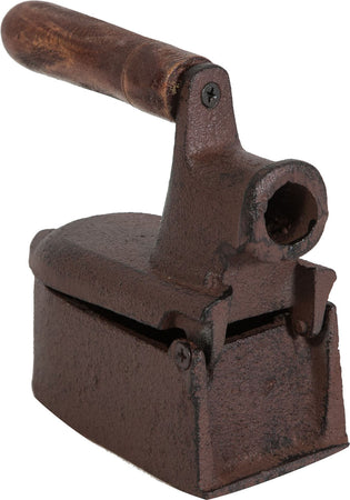 Biscottini Ferro da stiro in ghisa finitura ruggine anticata L14xPR6,5xH13,5 cm manico