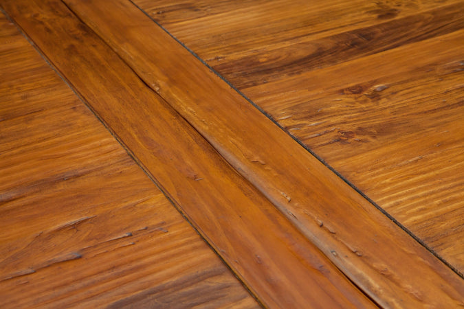 Biscottini Tavolo Country allungabile in legno massello di tiglio finitura noce L220xPR100xH80 cm. Made in Italy