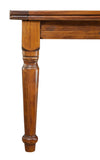 Biscottini Tavolo Country allungabile in legno massello di tiglio finitura noce L220xPR100xH80 cm. Made in Italy