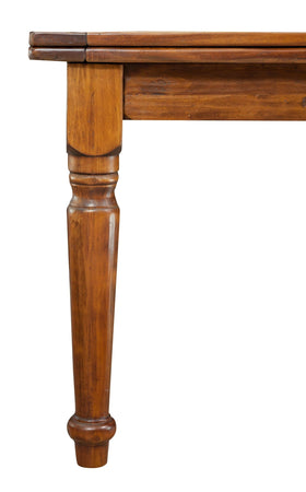 Biscottini Tavolo Country allungabile in legno massello di tiglio finitura noce L220xPR100xH80 cm. Made in Italy
