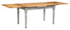 Biscottini Tavolo allungabile Country legno massello di tiglio struttura grigio anticato piano finitura naturale. Made Italy