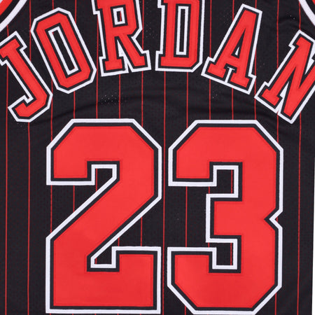MITCHELL &amp; NESS Canotta Basket Uomo Nba Authentic Jersey Hardwood Classics No 23 Michael Jordan 1995-96 Chibul Alternate Black Stripe da uomo