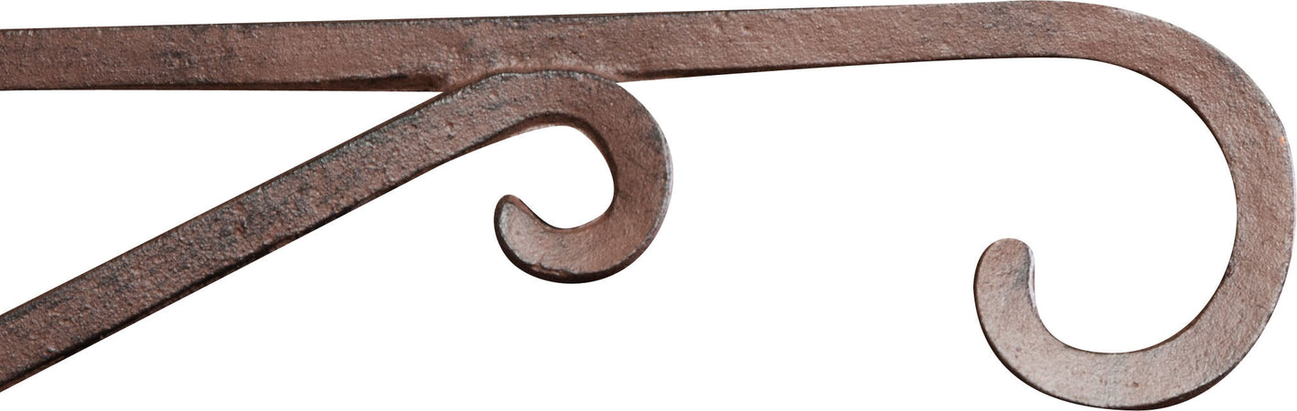 Biscottini Mensola in ghisa con gancio da muro in ghisa finitura ruggine anticata L36xPR5xH27 cm