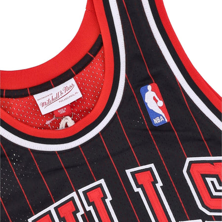 MITCHELL &amp; NESS Canotta Basket Uomo Nba Authentic Jersey Hardwood Classics No 23 Michael Jordan 1995-96 Chibul Alternate Black Stripe da uomo