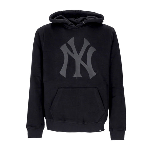 47 BRAND Felpa Cappuccio Uomo Mlb Imprint Burnside Hood Neyyan Jet Black da uomo