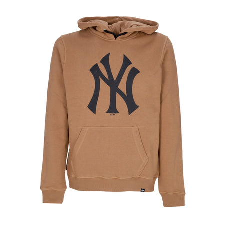 47 BRAND Felpa Cappuccio Uomo Mlb Imprint Burnside Hood Neyyan Camel da uomo