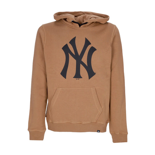 47 BRAND Felpa Cappuccio Uomo Mlb Imprint Burnside Hood Neyyan Camel da uomo