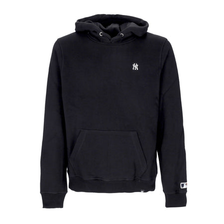 47 BRAND Felpa Cappuccio Uomo Mlb Base Runner Emb Burnside Hoodie Neyyan Jet Black da uomo