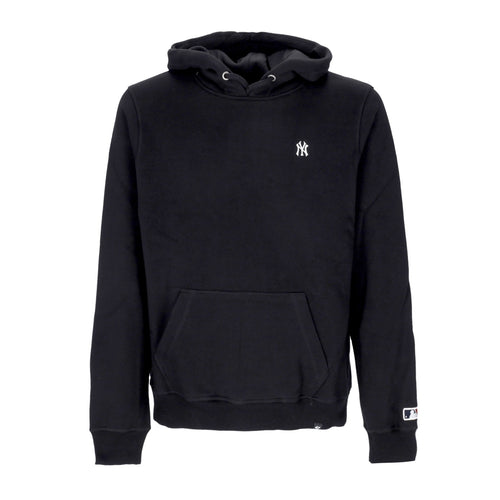 47 BRAND Felpa Cappuccio Uomo Mlb Base Runner Emb Burnside Hoodie Neyyan Jet Black da uomo