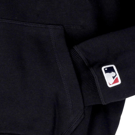 47 BRAND Felpa Cappuccio Uomo Mlb Base Runner Emb Burnside Hoodie Neyyan Jet Black da uomo