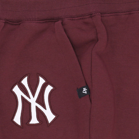 47 BRAND Pantalone Tuta Felpato Uomo Mlb Burnside Track Pant Neyyan Dark Maroon da uomo