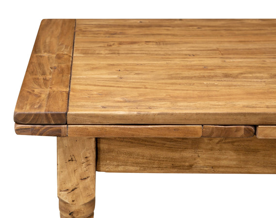 Biscottini Tavolo Country allungabile in legno massello di tiglio L120xPR80xH80 cm. Made in Italy