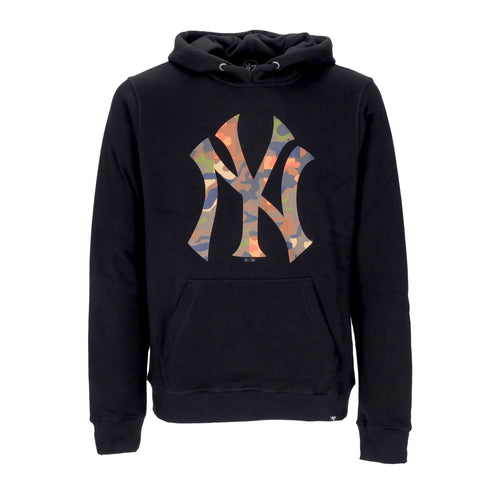 47 BRAND Felpa Cappuccio Uomo Mlb Imprint Burnside Hood Neyyan Jet Black da uomo