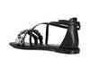 SANDALO INCROCIATO IN PELLE CON FASCIA ACCESSORI