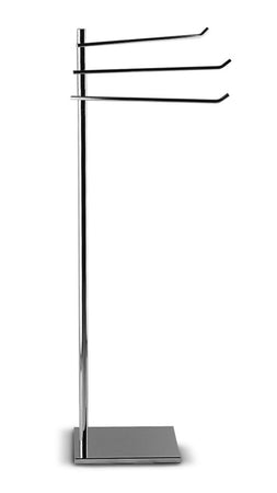 Piantana porta asciugamani bagno con porta salviette orientabili, base rettangolare - piantana da bagno