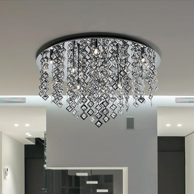 OUTLET Plafoniera Illuminando GALASSIA G G9 LED 12 luci lampada soffitto cristalli quadrati trasparenti moderna interno