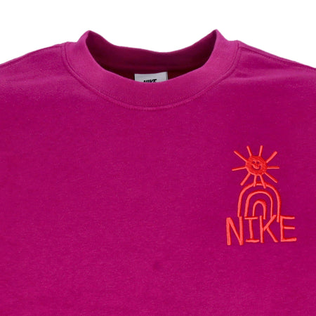 Nike Felpa Girocollo Uomo Sportswear Hbr-c Bb Crewneck Dynamic Berry/lt Crimson da uomo