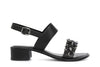 SANDALO 2 FASCE IN PELLE CON STRASS