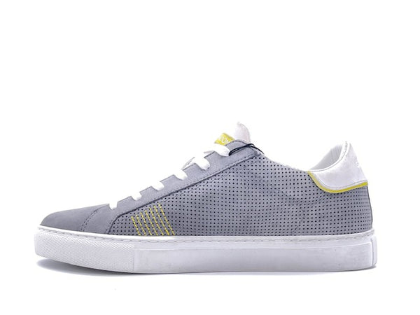 CRIME LONDON Sneakers uomo in nabuk grigio traforato