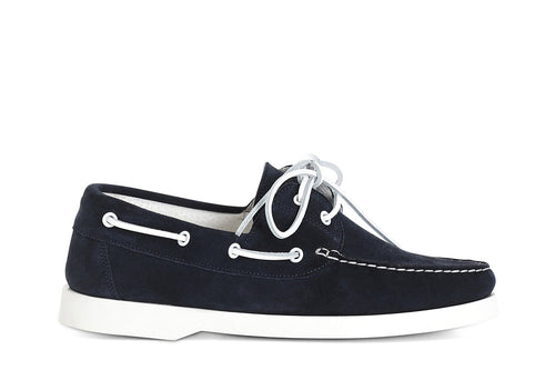 SCARPE BARCA IN PELLE SCAMOSCIATA