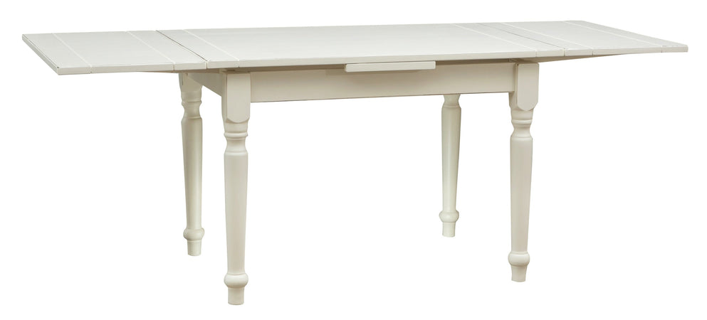 Biscottini Tavolo Country allungabile in legno massello di tiglio finitura bianca anticata L120xPR80xH80 cm. Made in Italy