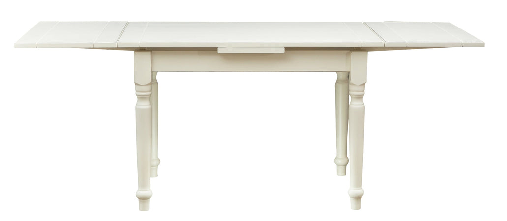 Biscottini Tavolo Country allungabile in legno massello di tiglio finitura bianca anticata L120xPR80xH80 cm. Made in Italy