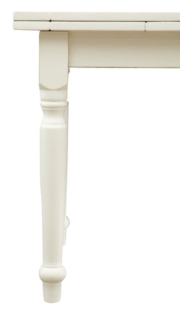 Biscottini Tavolo Country allungabile in legno massello di tiglio finitura bianca anticata L120xPR80xH80 cm. Made in Italy