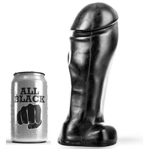 Dildo grande con testicoli ALL BLACK Nero 22cm