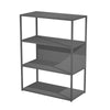 Libreria media con 3 vani a giorno con ripiani, base, cappello e schiena in melaminico e struttura metallica cm. 90x46x119h