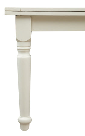 Biscottini Tavolo Country allungabile in legno massello di tiglio finitura bianca anticata L220xPR100xH80 cm. Made in Italy
