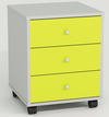 Cassettiera in legno su ruote a 3 cassetti cm. 42,6x41x53h