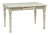 Biscottini Tavolo scrittoio Country in legno massello di tiglio finitura bianca anticata L120xPR80xH80 cm. Made in Italy