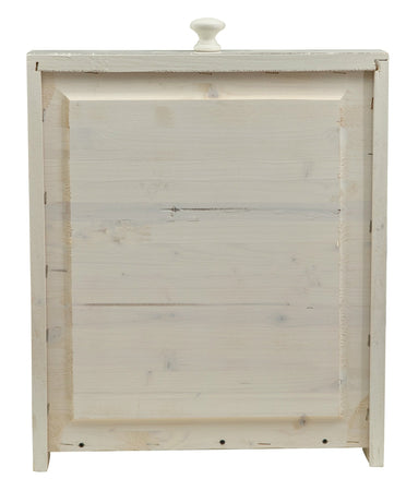 Biscottini Tavolo scrittoio Country in legno massello di tiglio finitura bianca anticata L120xPR80xH80 cm. Made in Italy