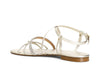 SANDALO METALLIZZATO CON INCROCIO E STRASS