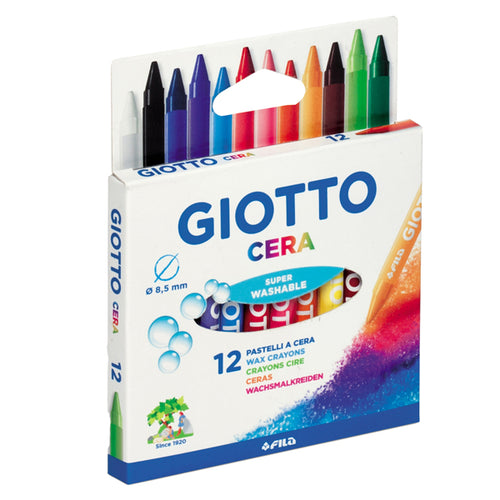 Astuccio 12 Pastelli Cera 90Mm D 8.5Mmgiotto