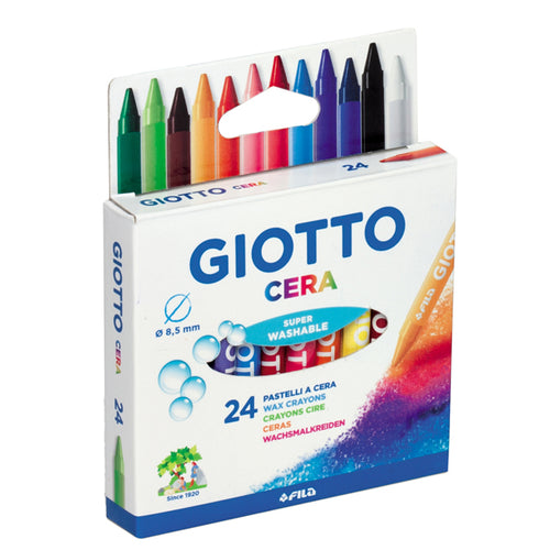 Astuccio 24 Pastelli Cera 90Mm D 8.5Mm Giotto
