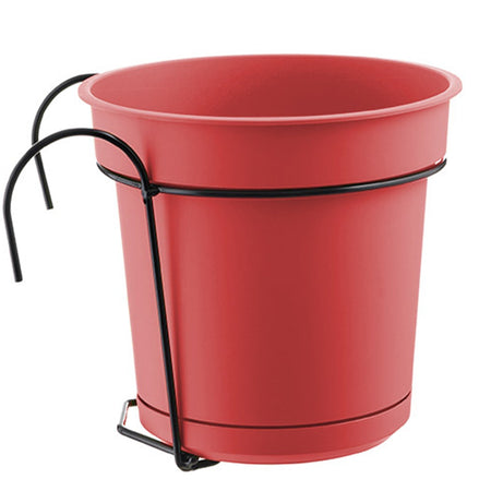 Vaso con Supporto in metallo per balcone "Hydral" per fiori e piante