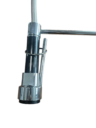 Rubinetto cucina industriale 50 cm in ottone con leva clinica e doccetta multigetto professionale