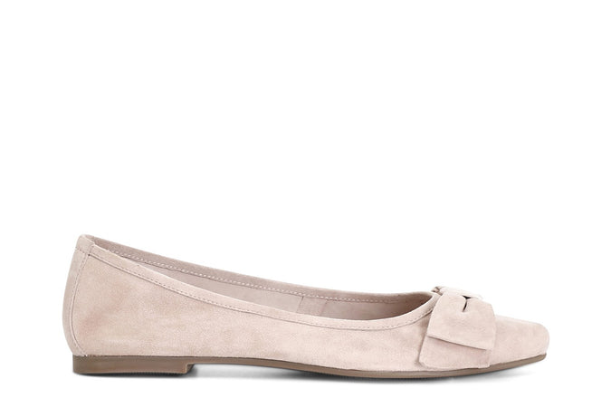 BALLERINA IN PELLE SCAMOSCIATA CON FIOCCO