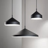 Sospensione Industrial-Minimal Yurta Metallo Nero 1 Luce E27 D21