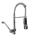 Rubinetto cucina industriale 50 cm in ottone con leva clinica e doccetta multigetto professionale