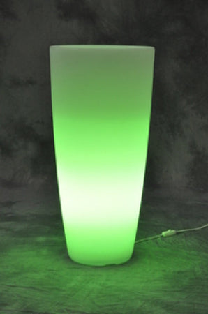 VASO HOME LIGHT TONDO IN RESINA CM.33X33X70 COLORI BIANCO GHIACCIO O VERDE