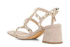 SANDALO IN PELLE SCAMOSCIATA CON BORCHIE