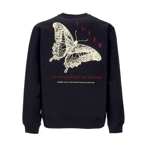 IUTER Felpa Girocollo Uomo Butterfly Crewneck Black da uomo