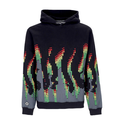 OCTOPUS Felpa Cappuccio Uomo Sound Wave Hoodie Black da uomo