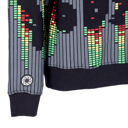 OCTOPUS Felpa Cappuccio Uomo Sound Wave Hoodie Black da uomo