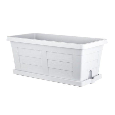 VASO FIORIERA RETTANGOLARE EFFETTO LEGNO CM. 100X44X40H BAMA CON SOTTOVASO
