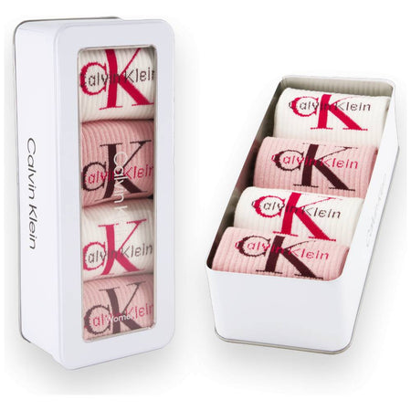 Calvin Klein donna pack 4 calze bianco rosa 701235384003801